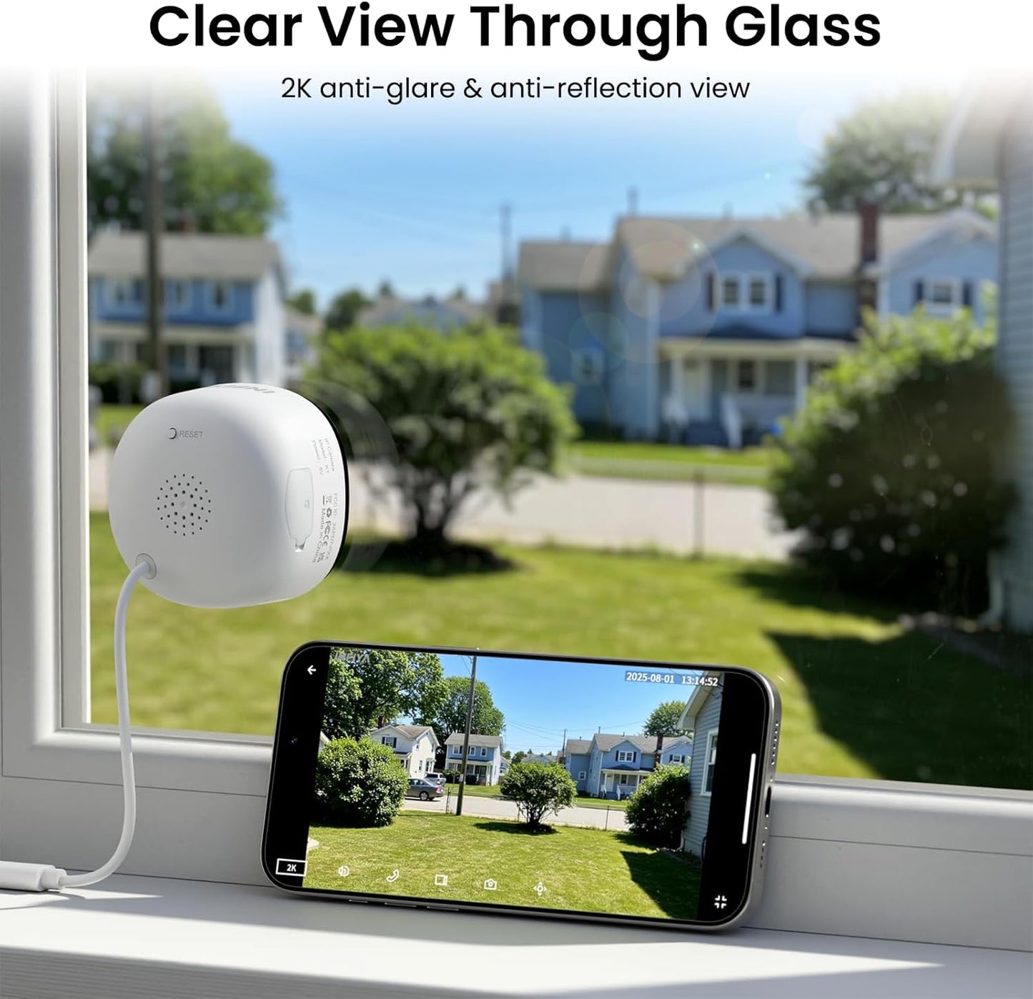 2K No-Drill Window Camera — Single Unit