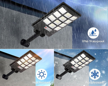Solar Security Flood Light – IP66 Waterproof, 192-LED Ultra-Bright Motion Sensor Light with Dusk-to-Dawn Control & Remote | 6500K Outdoor Solar Street Light